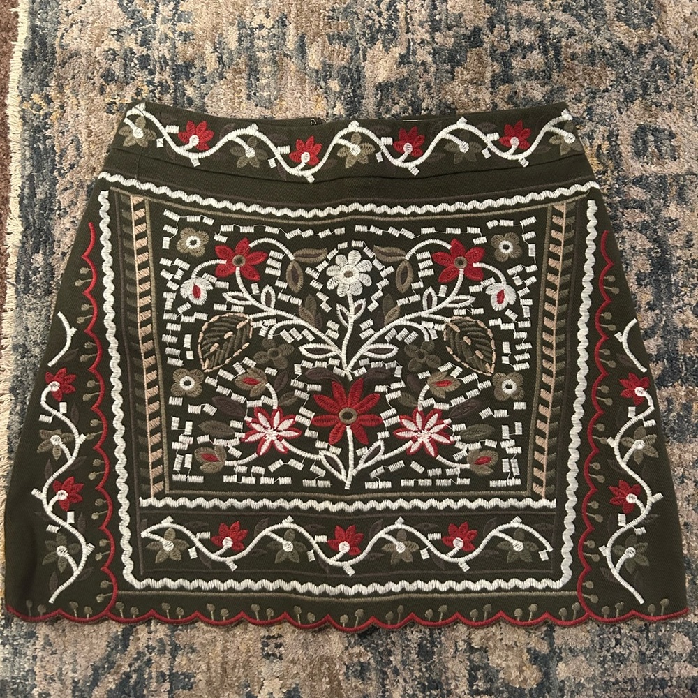 Embroidered Floral Skirt